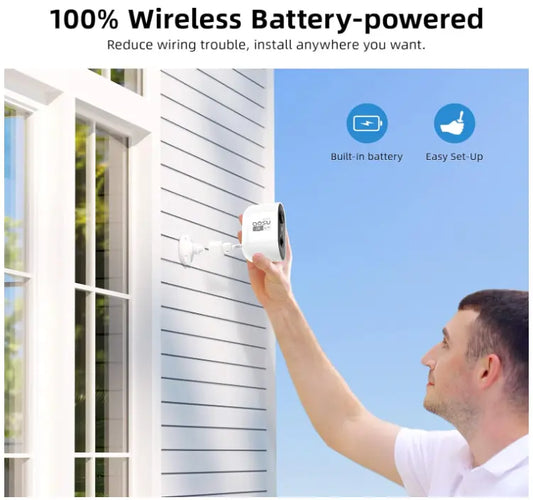 AOSU 2K Security Cameras Wireless Outdoor, Battery Powered for Home Security Cameras with PIR Human Motion Detection, Full-Color Night Vision, Spotlight & Siren, 2-Way Audio, 2.4GHz WiFi, Waterproof ExpresitoStore