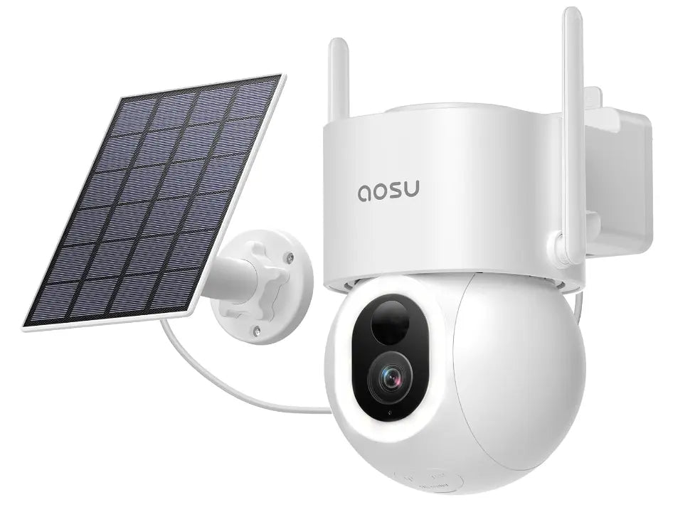 AOSU Security Cameras Wireless Outdoor, 3K/5MP Solar Powered Cameras for Home Security, 360° Pan/Tilt Surveillance, Color Night Vision, 2.4G WiFi Camera, Auto Tracking, AI Human/Vehicle/Pet Detection ExpresitoStore